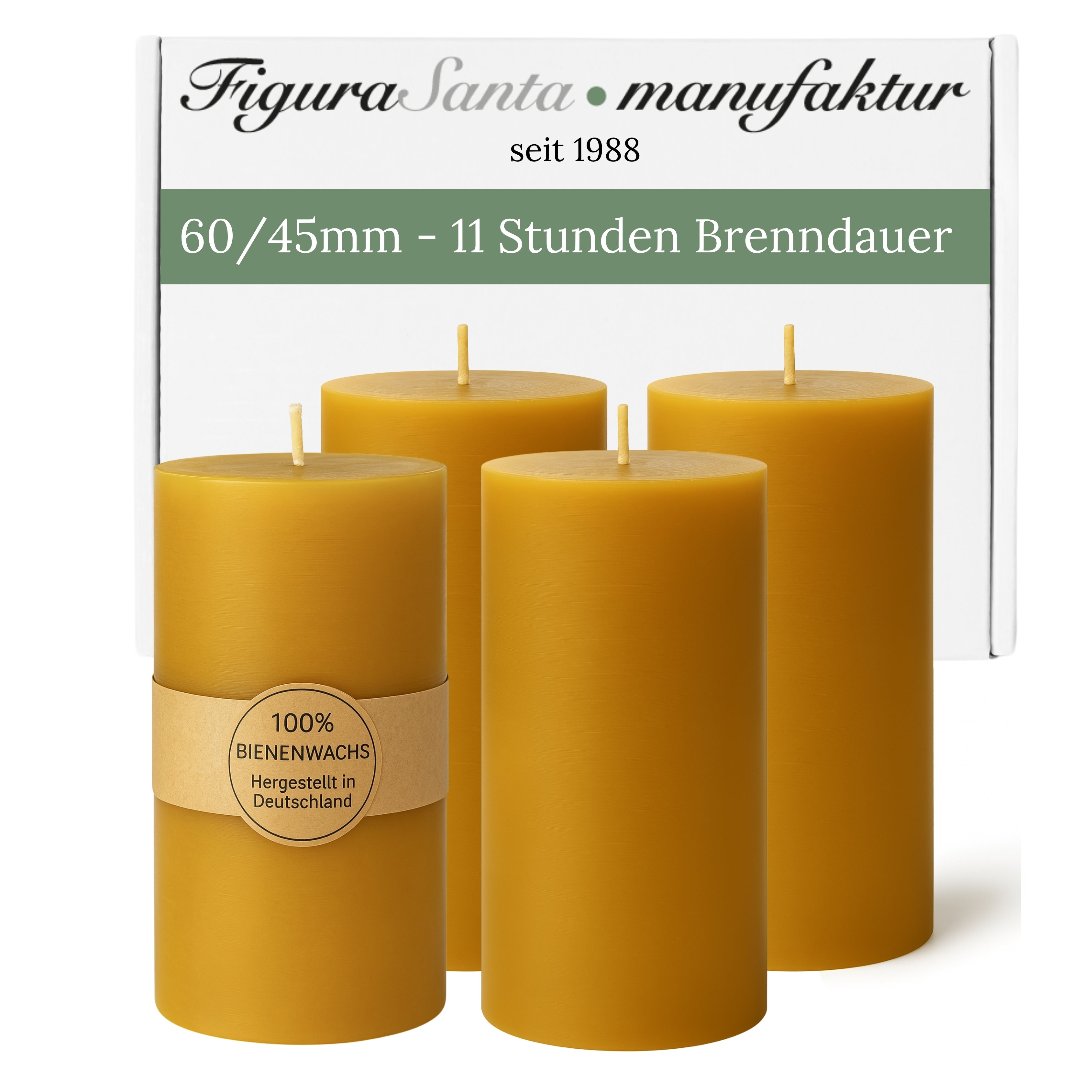 Bienenwachs- Stumpenkerzen