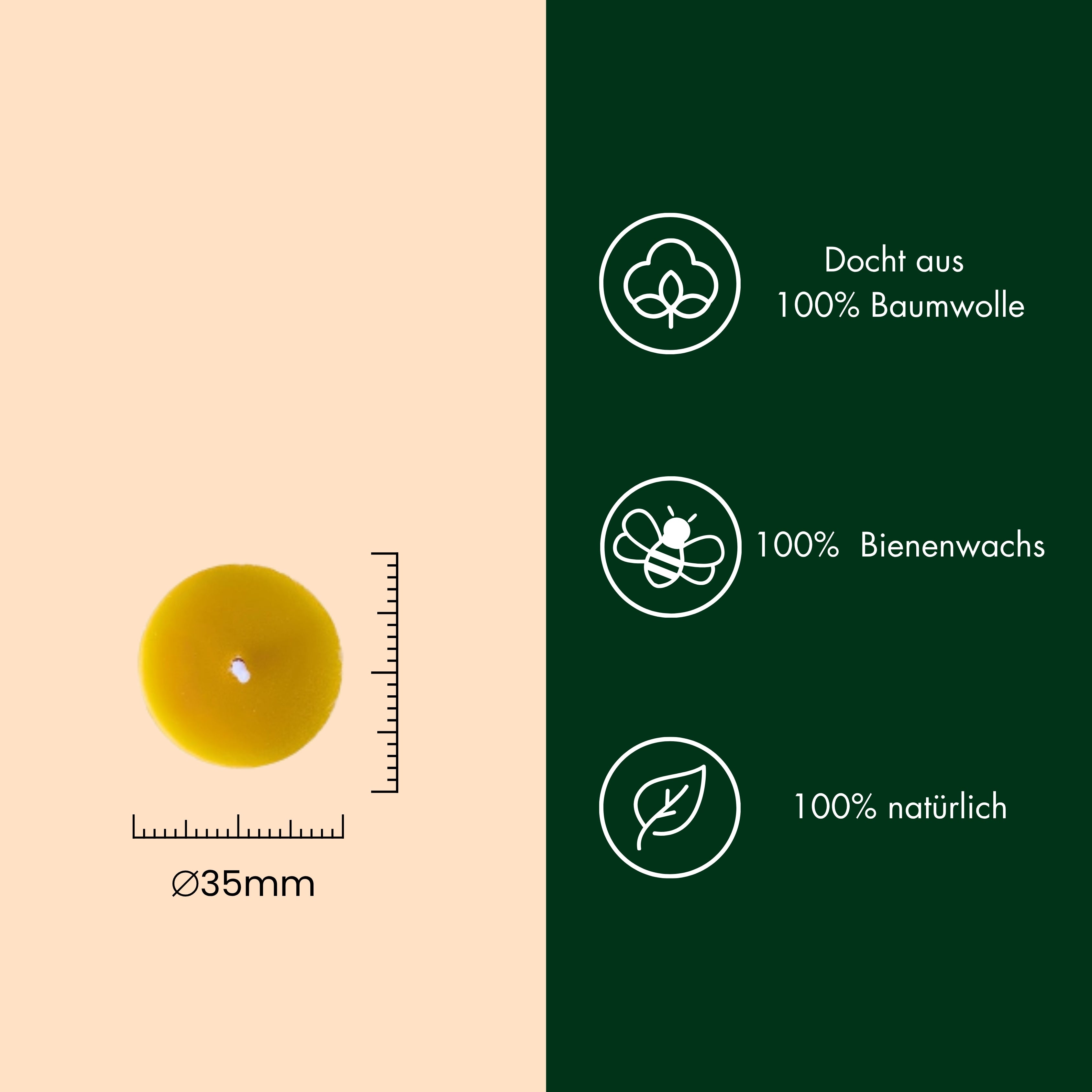 Bienenwachskerzen- Teelichter 10 Stk - figurasanta.de