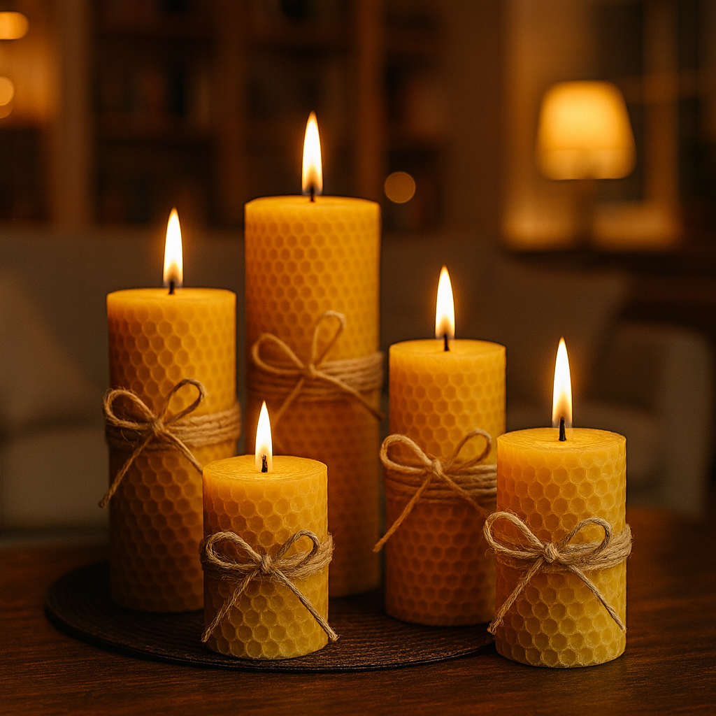 Wabenkerzen aus naturreinem Bienenwachs