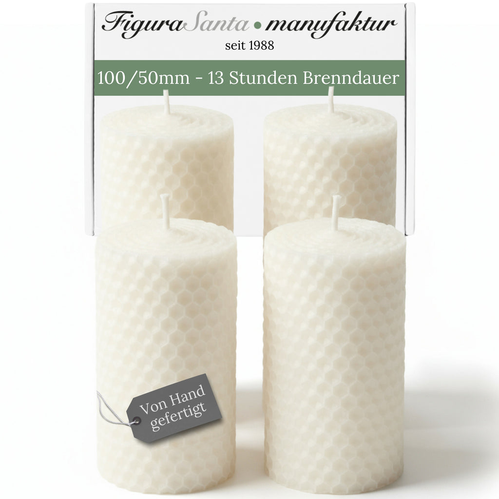 Bienenwachskerzen- Wabenkerzen 10/5cm 4er Set