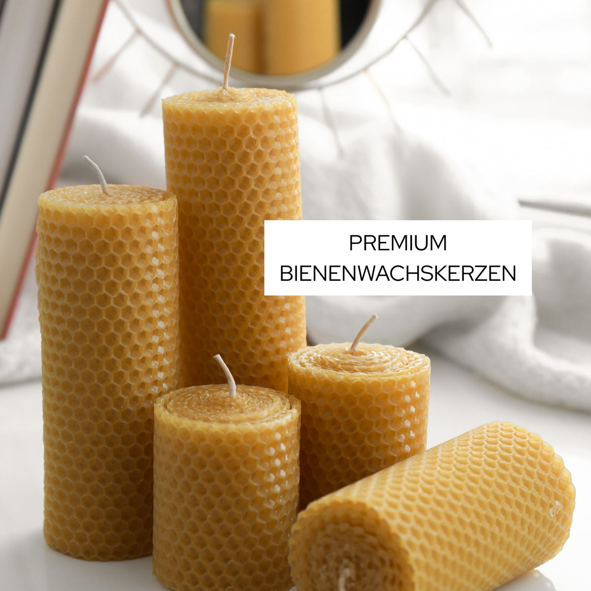 Bienenwachskerzen Wabenoptik 10/5 cm