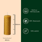 Bienenwachskerzen- Wabenkerzen 10/4cm 4er Set