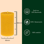 Bienenwachskerzen- Wabenkerzen 18/6,5cm 2er Set - figurasanta.de