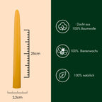 Bienenwachskerzen- Spitzkerzen 25/2,2cm 10er Set - figurasanta.de