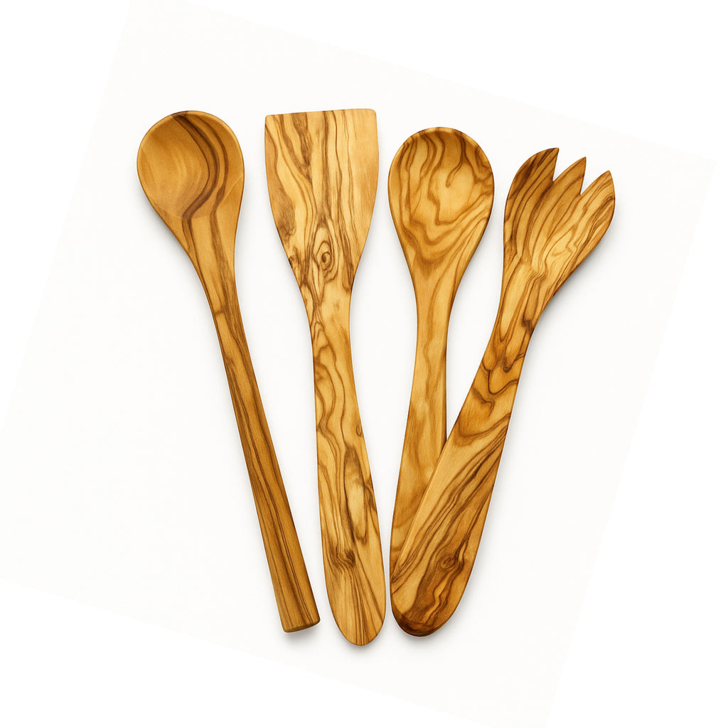 Olivenholz Küchenhelfer-Set, 4-teilig
