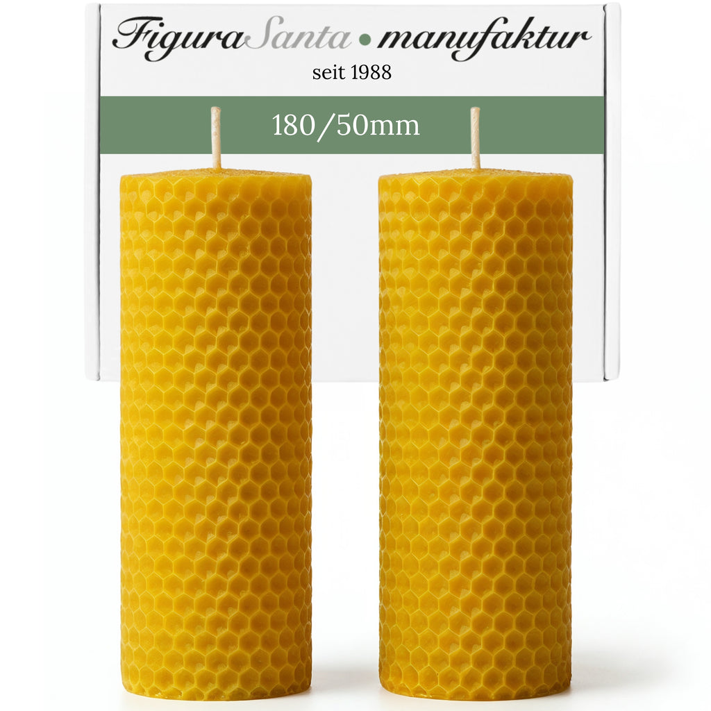 Bienenwachskerzen- Wabenkerzen 18/5cm 2er Set
