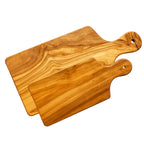 2er Set Olivenholzbretter mit Griff (23cm & 30cm)