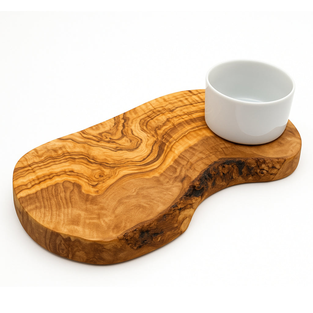 Olivenholzbrett inkl. Porzellanschale