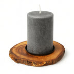 Kerzenhalter aus Olivenholz (Ø ca. 12 cm)