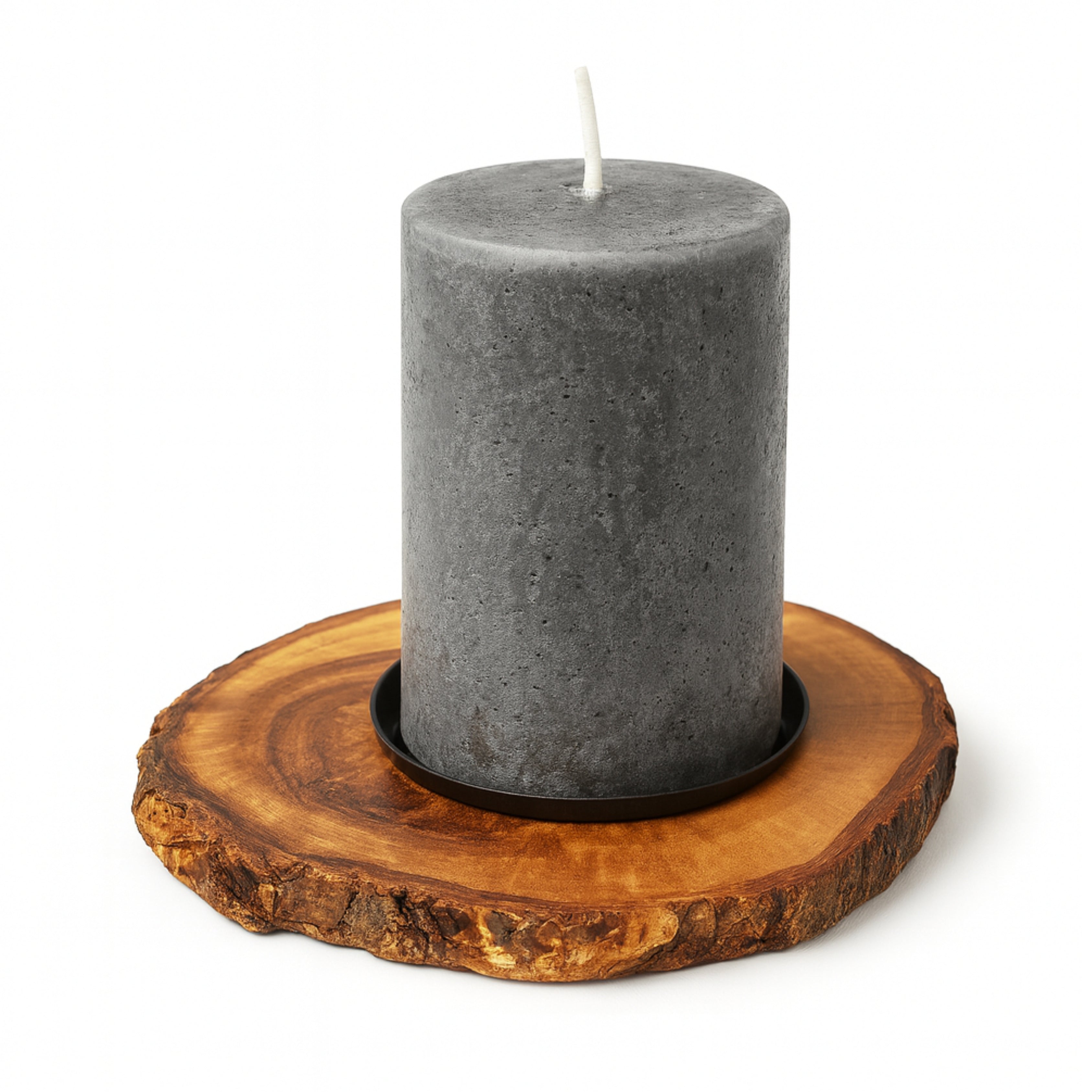 Kerzenhalter aus Olivenholz (Ø ca. 12 cm)