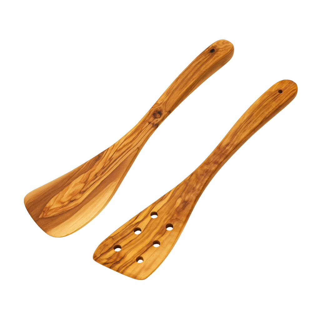 Pfannenwender aus Olivenholz Set, 2-teilig