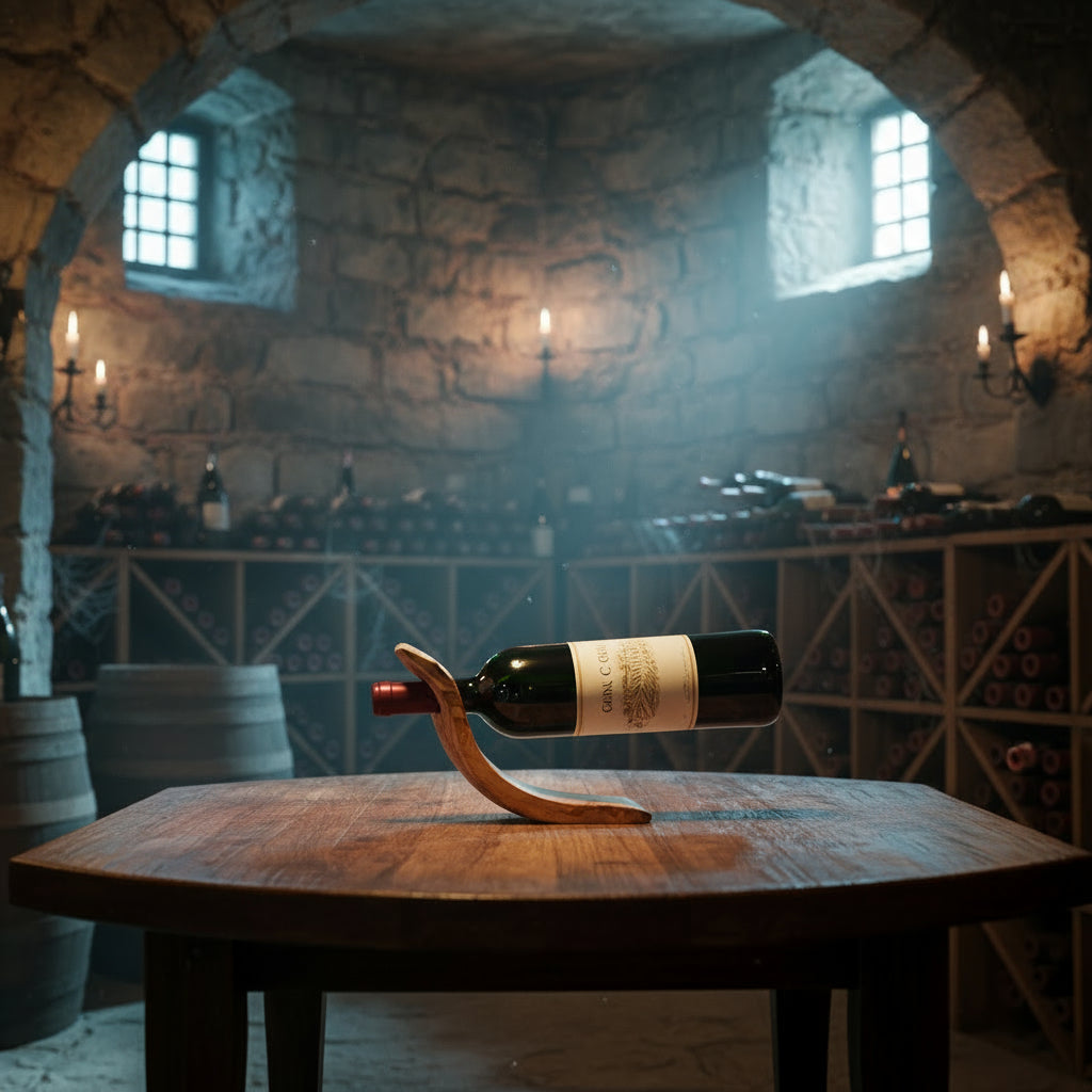 Weinhalter "Welle" aus Olivenholz