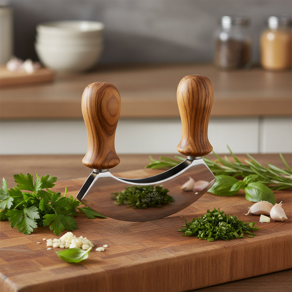 Handgefertigtes Wiegemesser mit Doppelklinge