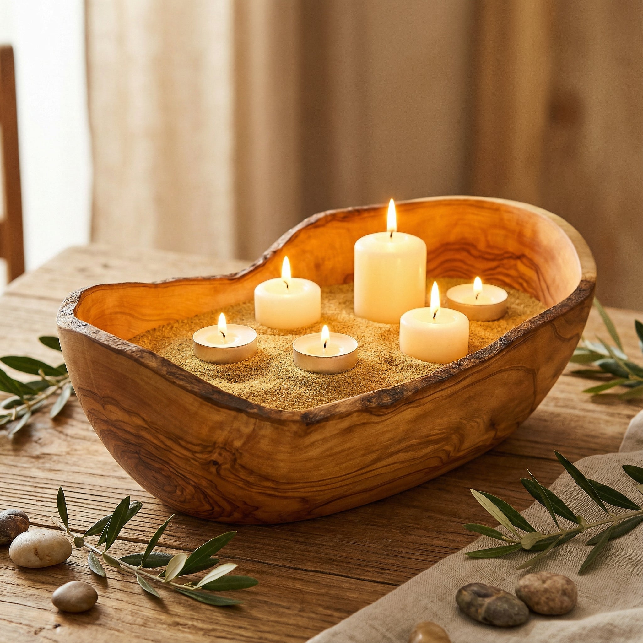 Olivenholz Schale rustikal 