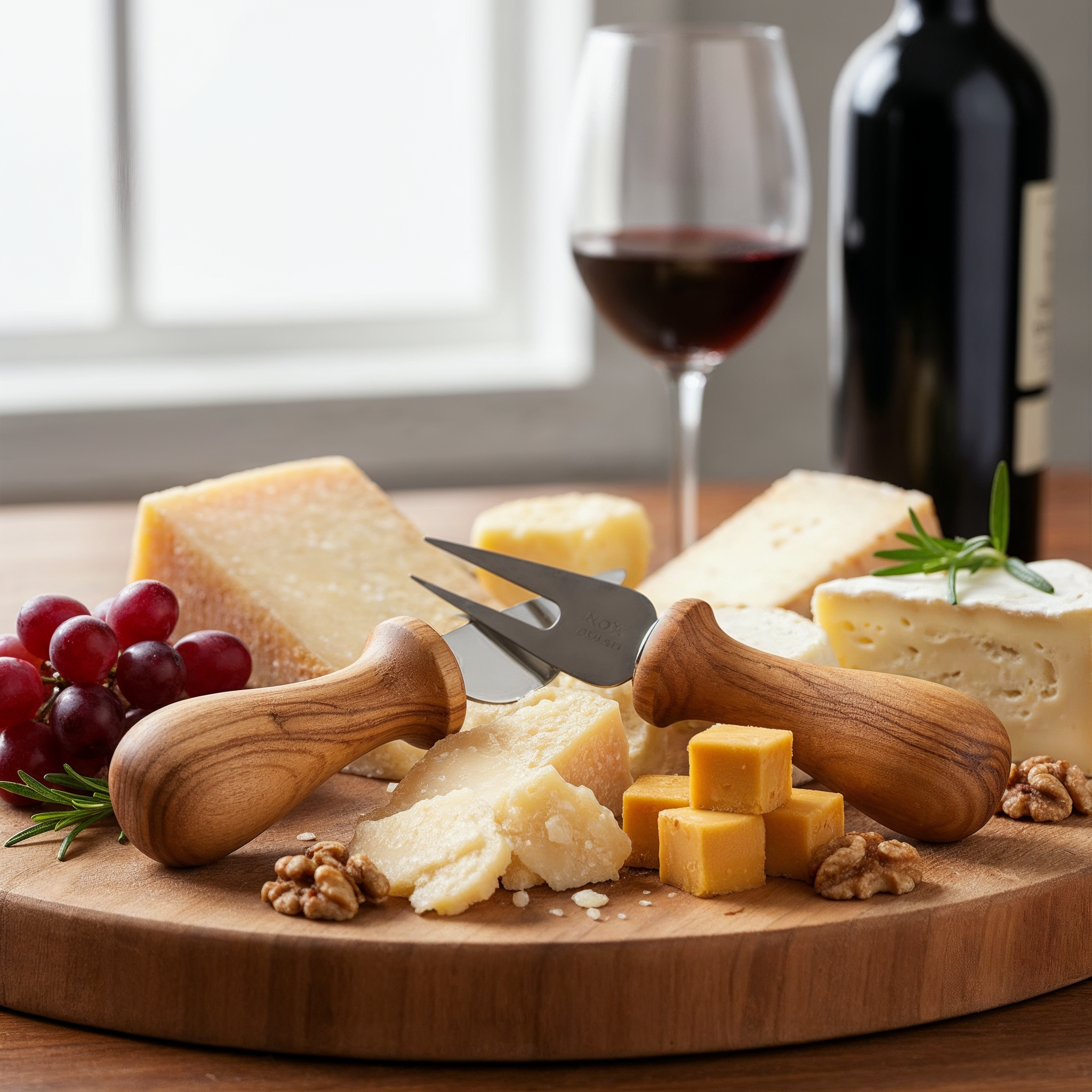 Käsemesser-Set aus Olivenholz