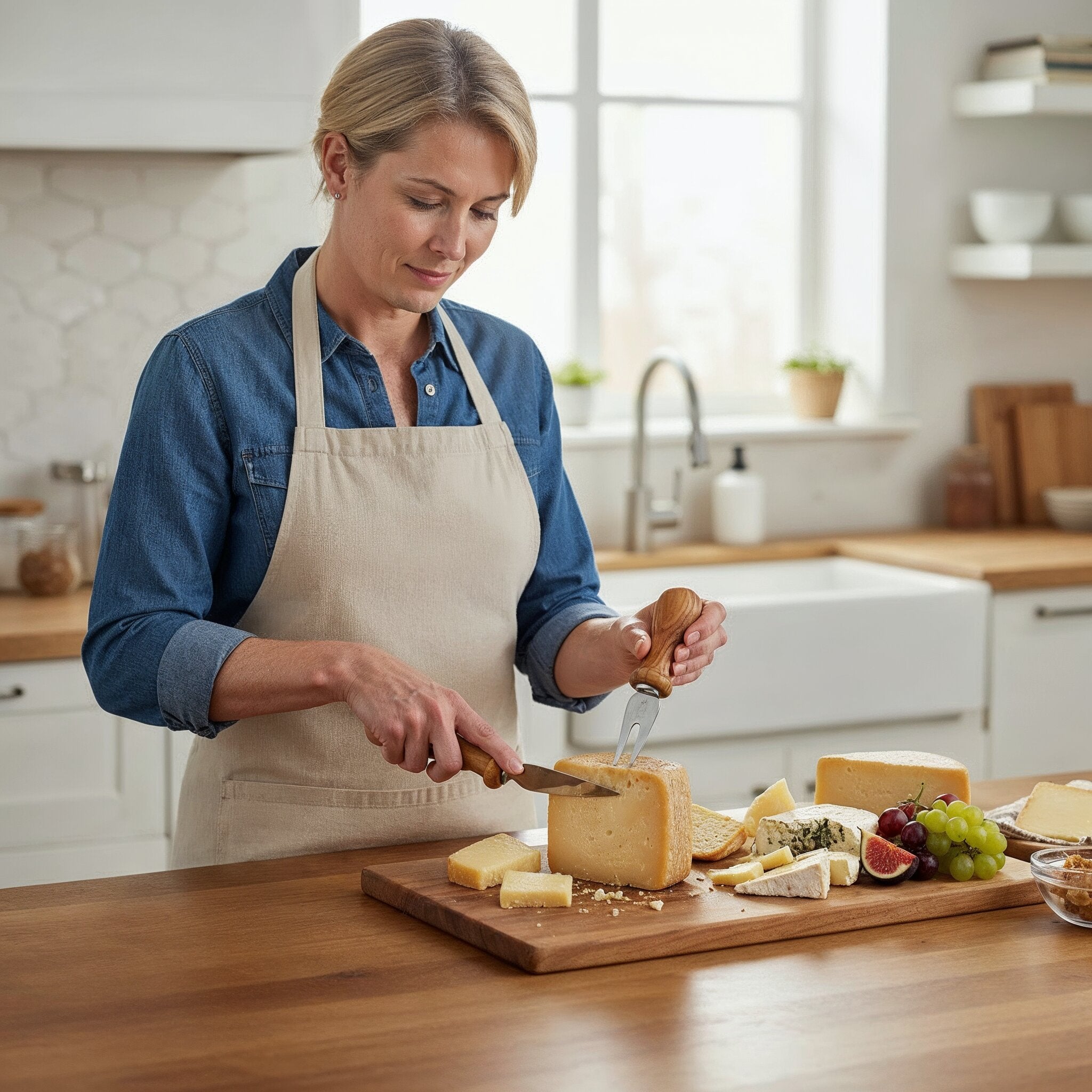 Käsemesser-Set aus Olivenholz