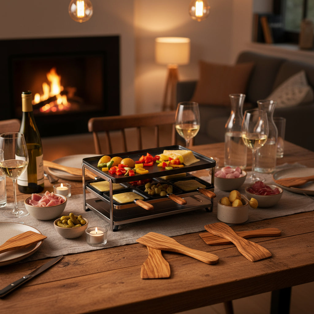 Olivenholz Raclette Schaber- 6er Set (13cm)