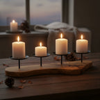 Kerzenhalter aus Olivenholz für 4 Kerzen