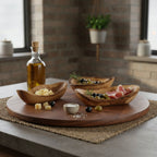 Servierschalen rustikal aus Olivenholz 3er Set