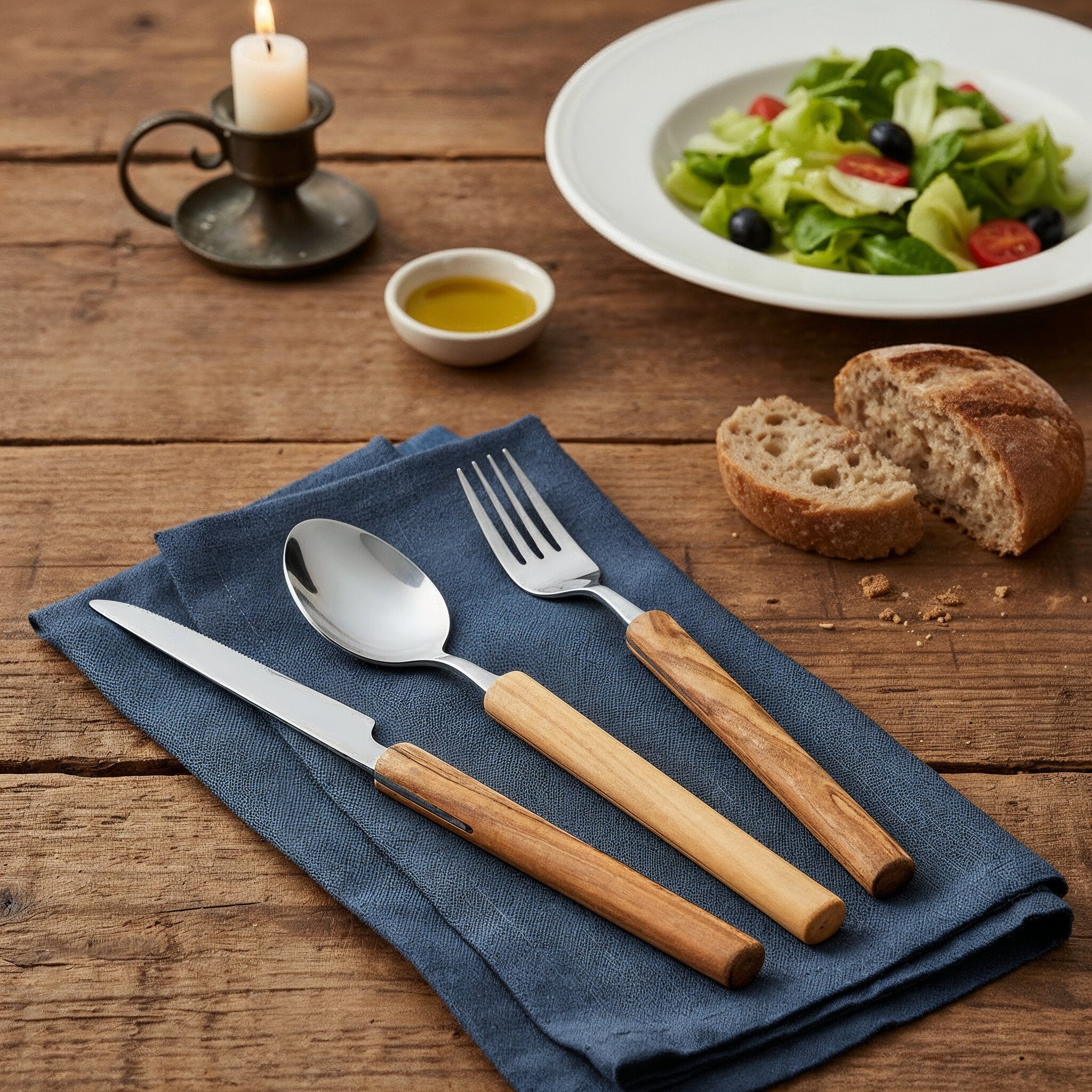 Besteck aus Olivenholz