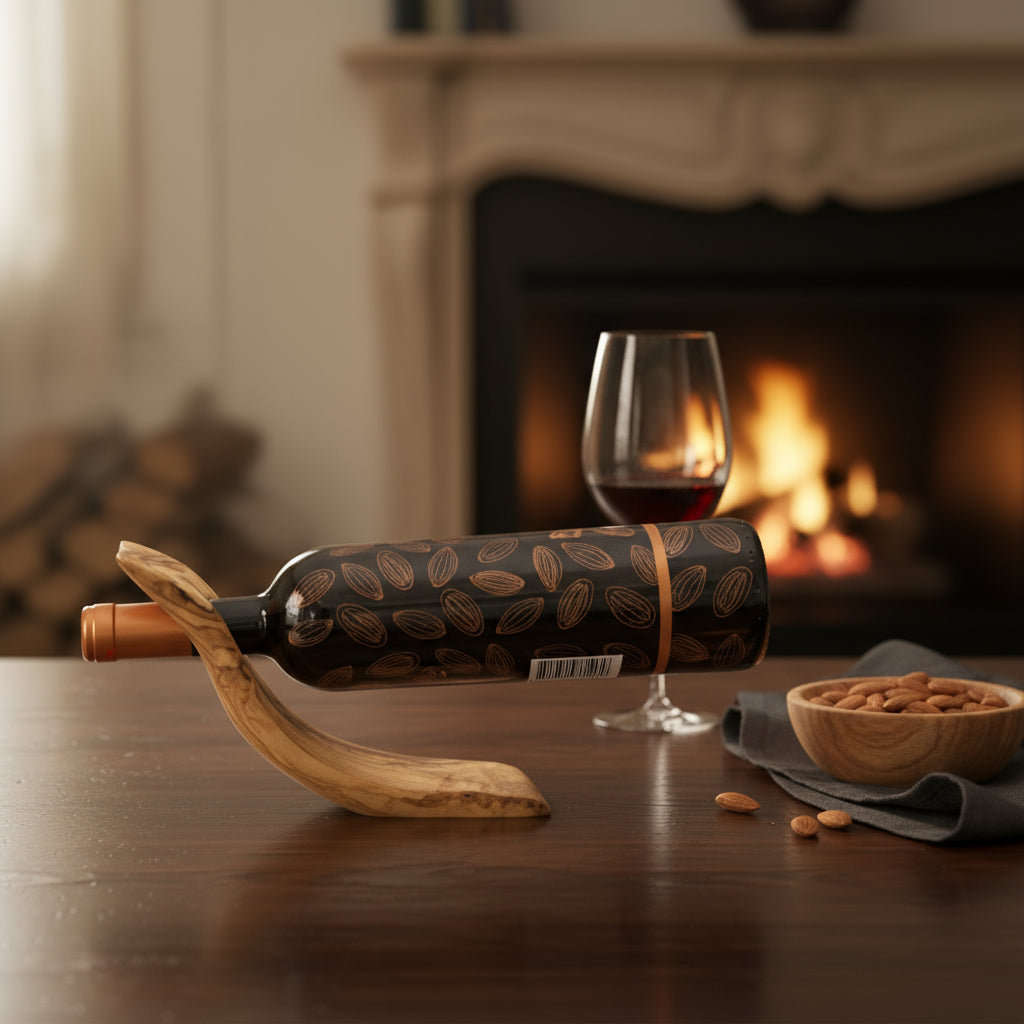 Weinhalter "Welle" aus Olivenholz