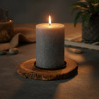 Kerzenhalter aus Olivenholz (Ø ca. 12 cm)