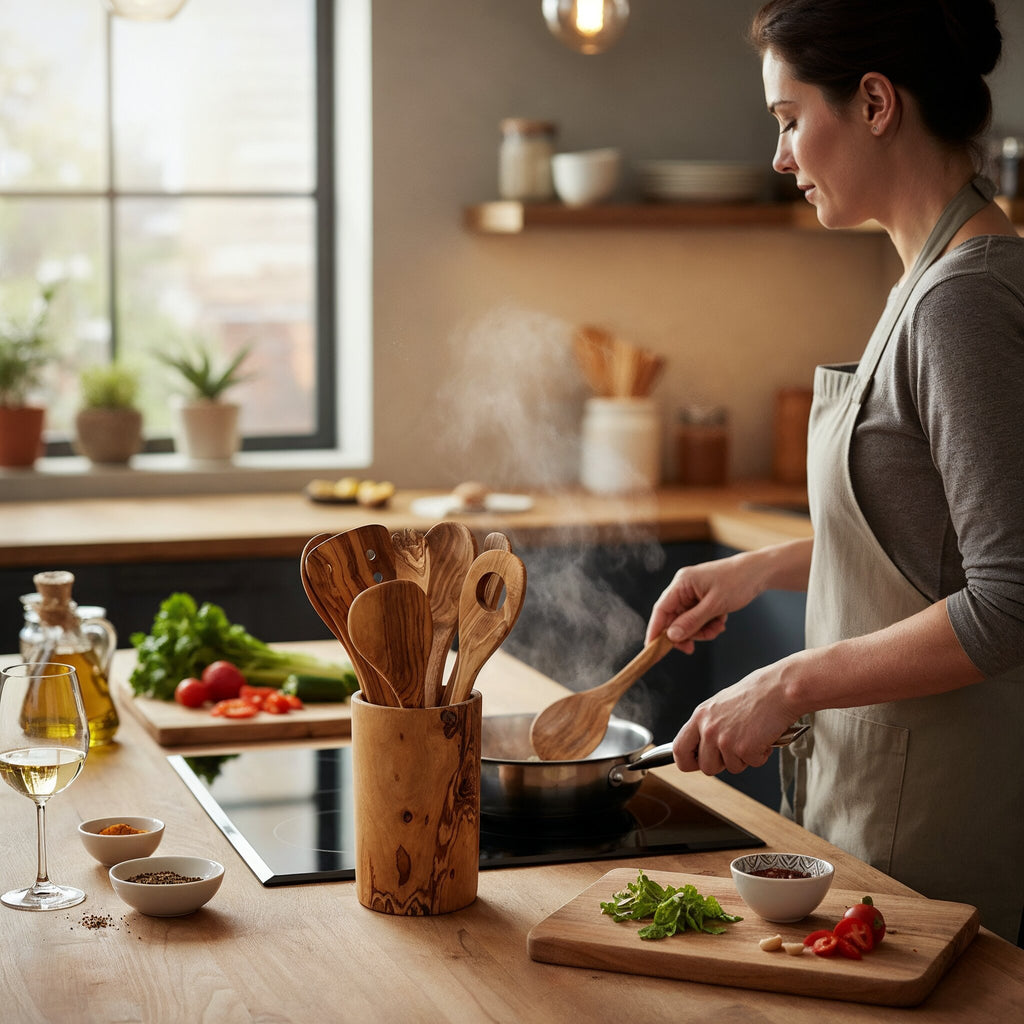 Küchenhelfer-Set mit Utensilienbecher, 7-teilig