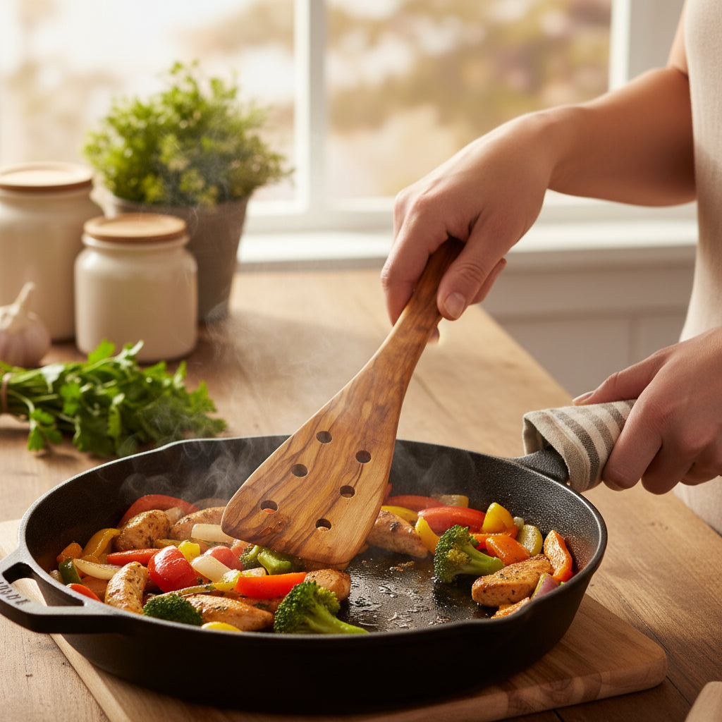 Pfannenwender Olivenholz