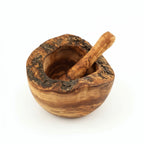 Mörser aus Olivenholz mit Stößel (Ø 12 cm)