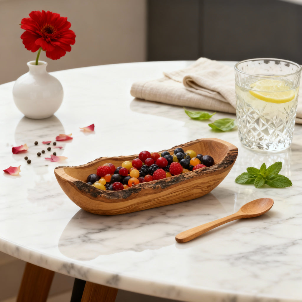 Olivenholz Servierschale rustikal