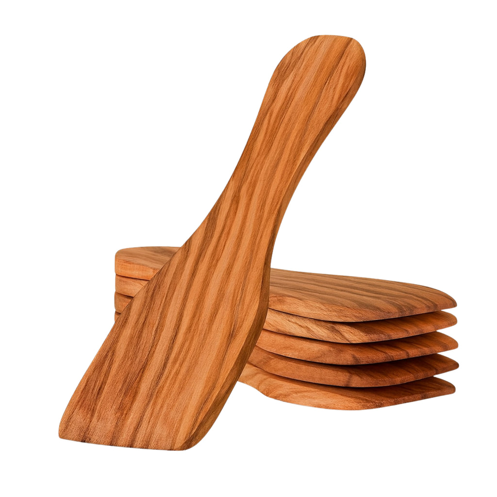 Olivenholz Raclette Schaber- 6er Set (13cm)